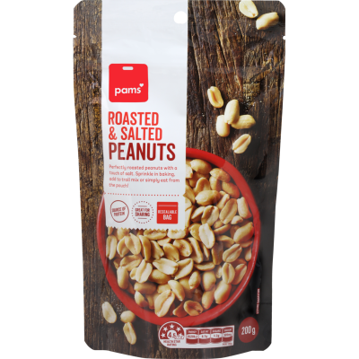 Pams Roasted & Salty Peanuts 200g