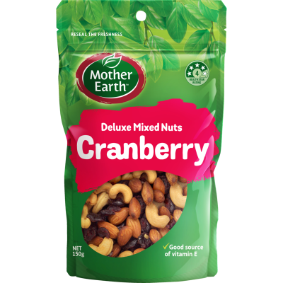 Mother Earth Cranberry Deluxe Mixed Nuts 150g