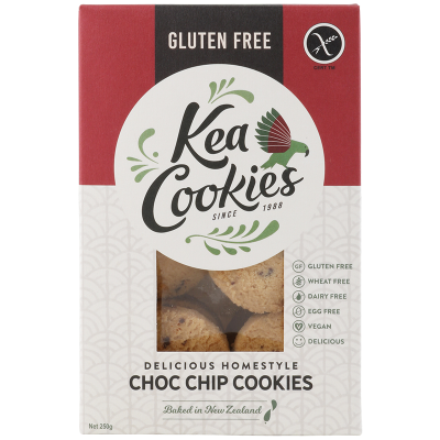 Kea Cookies Gluten Free Delicious Homestyle Choc Chip Cookies 250g