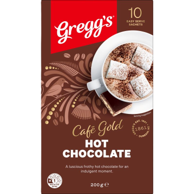 Gregg's Cafe Gold Hot Chocolate Sachets 10 x 20g