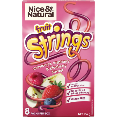 Nice & Natural Strings Fruit Snacks 136g