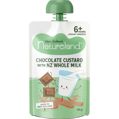 Natureland Chocolate Custard With NZ Whole Milk 6+ Months 120g