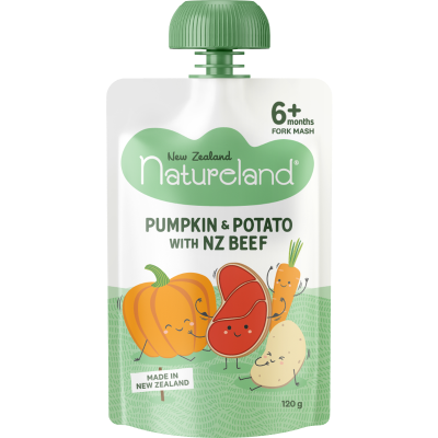 Natureland Pumpkin Potato With NZ Beef 6+ Months 120g