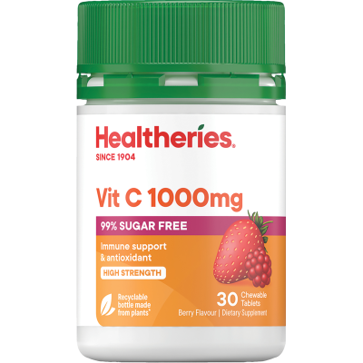 Healtheries Vitamin C 1000 Berry Flavour Chewable Tablets 30pk