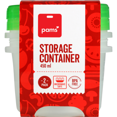 Pams Storage Container 450ml 2pk