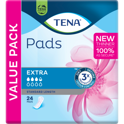 Tena Extra Standard Length Pads 24pk