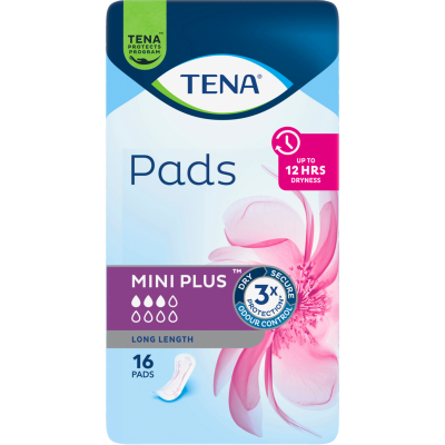 Tena Mini Plus Long Length Pads 16pk