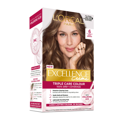 L'Oreal Paris Excellence Creme 6 Light Brown Hair Colour 1pk