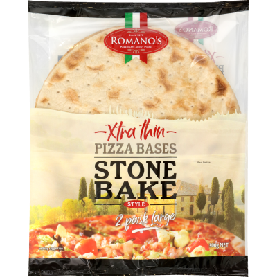Romano's Stone Bake Style Xtra-Thin Pizza Bases 300g