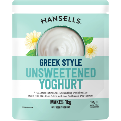 Hansells Greek Style Unsweetened Yoghurt Mix 190g