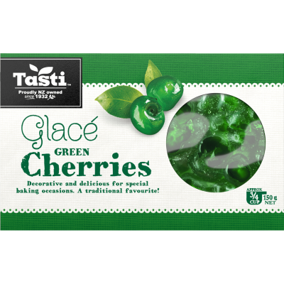 Tasti Green Glace Cherries 150g