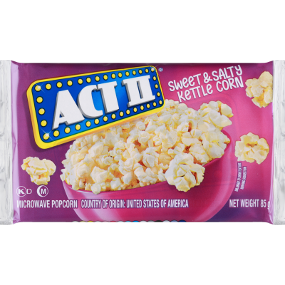 Act II Sweet & Salty Kettle Corn Microwave Popcorn 85g