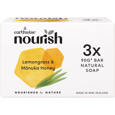 Nourish Lemongrass & Manuka Honey Natural Soap 3 x 90g