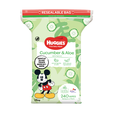 Huggies Cucumber & Aloe Thick Baby Wipes 240pk