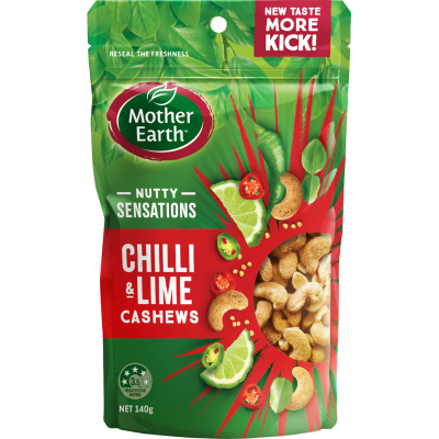 Mother Earth Nutty Sensations Chilli & Lime Cashews 140g