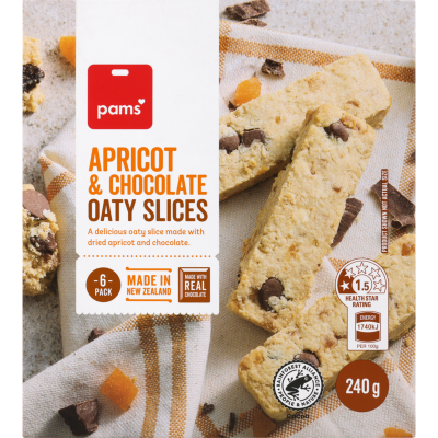 Pams Apricot & Chocolate Oaty Slices 6 x 40g