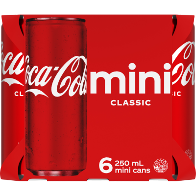 Coca-Cola Soft Drink Mini Cans 6 x 250ml