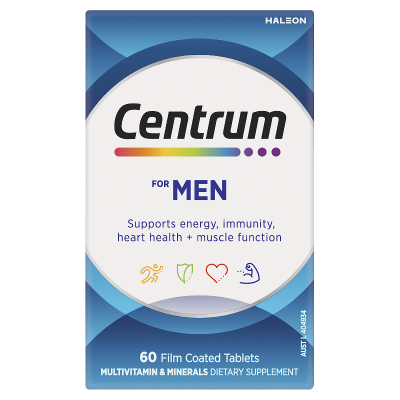 Centrum For Men Film Coated Tablets 60pk