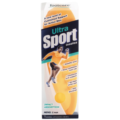 Footcare Ultra Sports Insoles Mens 1pk