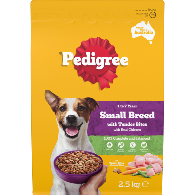 Pedigree Small Breed Adult 1-7 Years With Tender Bites Real Chicken Dry Dog Food 2.5kg