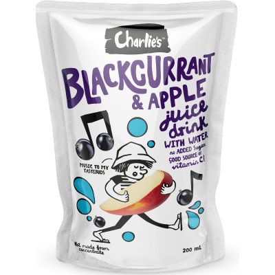 Charlie's Blackcurrant & Apple Juice Drink With Water 200ml