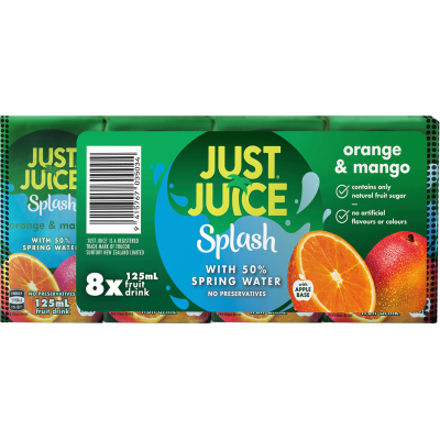 Just Juice Splash Orange & Mango Fruit Juice 8pk