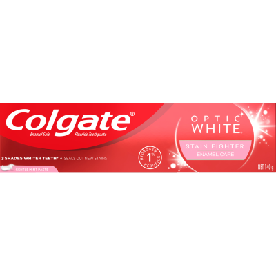 Colgate Optic White Stain Fighter Enamel Care Teeth Whitening Toothpaste 140g