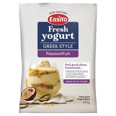Easiyo Greek Style Passionfruit Flavoured Yogurt Base 230g