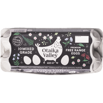 Otaika Valley Premium Free Range Mixed Grade Eggs 10pk