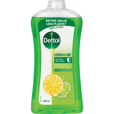 Dettol Antibacterial Lemon & Lime Liquid Hand Wash Refill 950ml