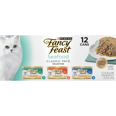 Purina Fancy Feast Seafood Classic Pate Collection Adult Wet Cat Food 1.02kg