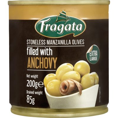 Fragata Stoneless Manzanillo Olives filled With Anchovy 200g