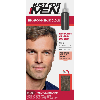 Just For Men Shampoo-In Medium Brown Hair Colour 1pk