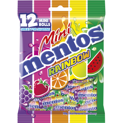 Mentos Mini Rainbow Rolls 120g