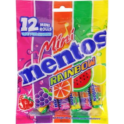 Mentos Mini Rainbow Rolls 12 x 10g