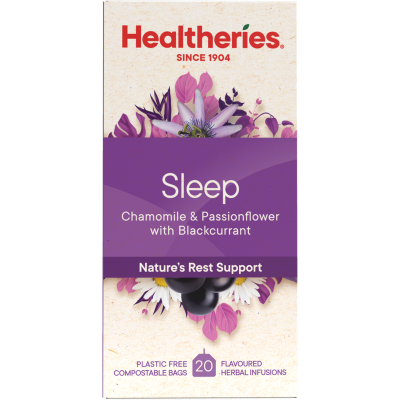 Healtheries Sleep Chamomile & Passionflower With Blackcurrant Tea Bags 20pk