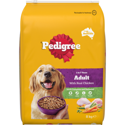 Pedigree Adult 1-7 Years With Real Chicken Dry Dog Food 8kg