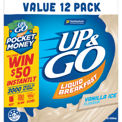 Sanitarium Up & Go Vanilla Ice Flavour Liquid Breakfast 3l