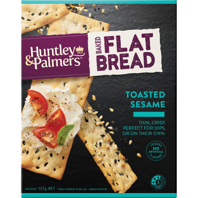 Huntley & Palmers Toasted Sesame Baked Flat Bread 125g