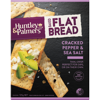 Huntley & Palmers Cracked Pepper & Sea Salt Baked Flat Bread 125g
