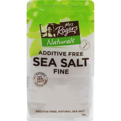 Mrs Rogers Naturals Additive Free Fine Sea Salt 1kg