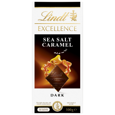 Lindt Excellence Sea Salt Caramel Dark Chocolate Block 100g