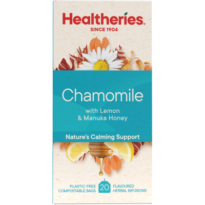 Healtheries Chamomile With Lemon Manuka Honey Tea Bags 20pk
