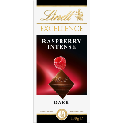 Lindt Excellence Raspberry Intense Dark Chocolate Block 100g