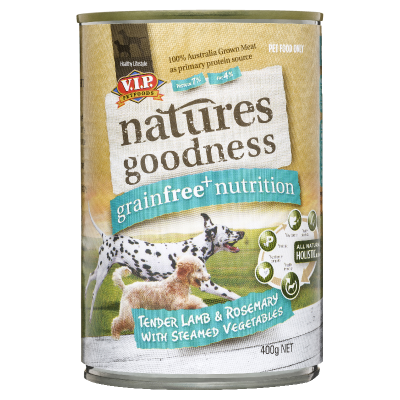 Natures Goodness Grain Free Tender Lamb & Rosemary with Steamed Vegetables Dog Food 400g