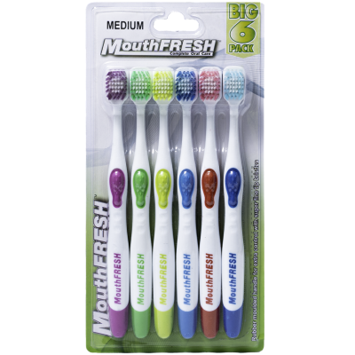 Mouthfresh Adult Medium Toothbrushes 6pk