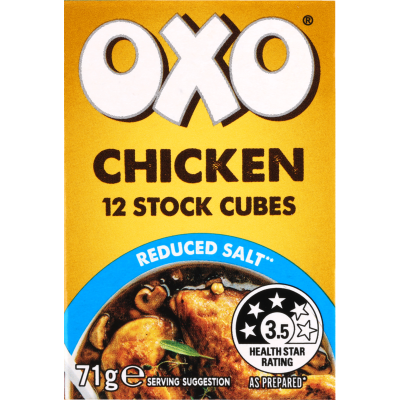 Oxo Salt Reduced Chicken Stock Cubes 71g
