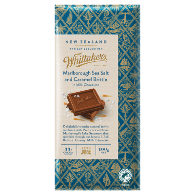 Whittaker's Marlborough Sea Salt & Caramel Brittle Chocolate Block 100g