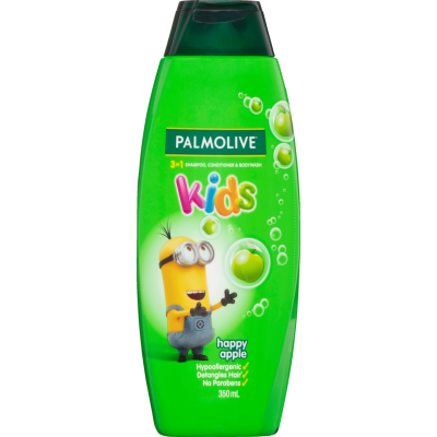 Palmolive Kids Minions Happy Apple 3 In 1 Hypoallergenic Shampoo Conditioner & Bodywash 350ml