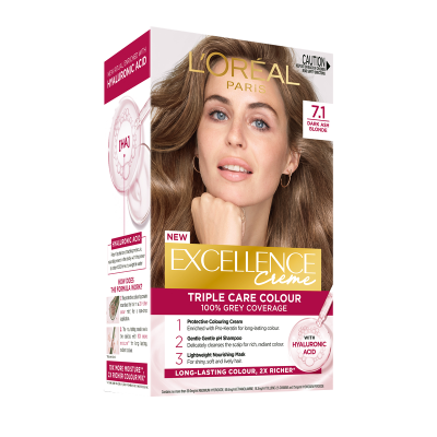 L'Oreal Paris Excellence Creme 7.1 Dark Ash Blonde Hair Colour 1pk